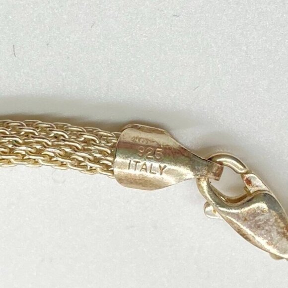 Vintage Set Round Pendant 16" Necklace Pierced Earrings Chain Marked Italy 925 - Picture 9 of 14